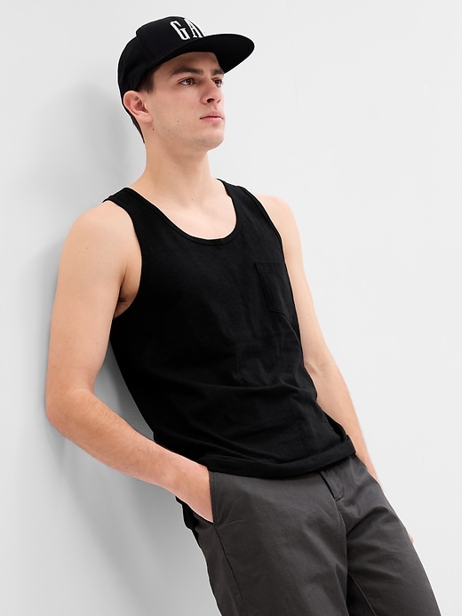 Gap Factory Men's Lived-In Pocket Tank Top (various sizes in black)