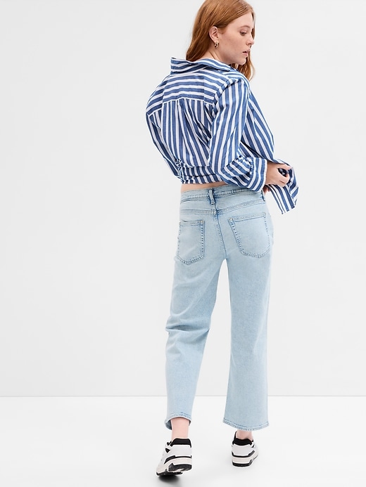 Image number 2 showing, Low Rise Straight Crop Jeans with Washwell