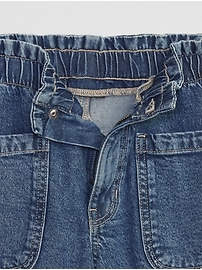 View large product image 3 of 3. Kids High Rise Paperbag Mom Jean Shorts with Washwell