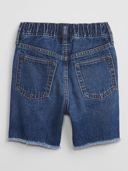 View large product image 2 of 3. babyGap &#124 Disney Mickey Mouse Slim Denim Pull-On Shorts with Washwell