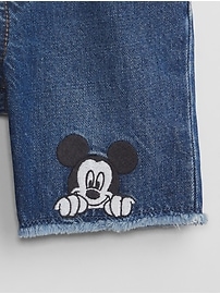 View large product image 3 of 3. babyGap &#124 Disney Mickey Mouse Slim Denim Pull-On Shorts with Washwell