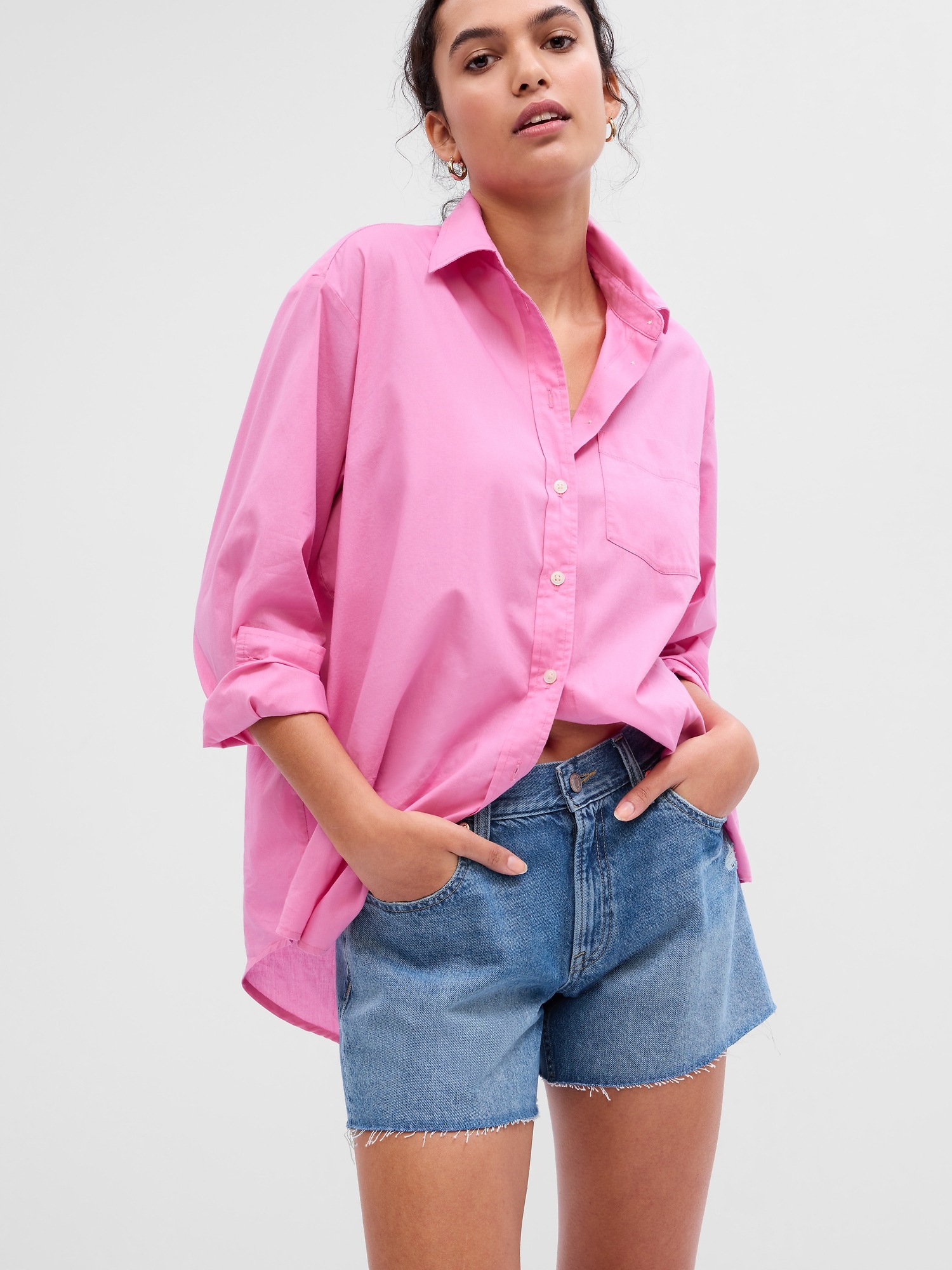 4 Mid Rise Distressed Stride Shorts Gap Factory