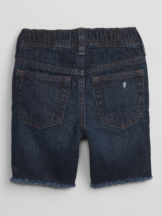 View large product image 2 of 2. babyGap Distressed Denim Pull-On Shorts