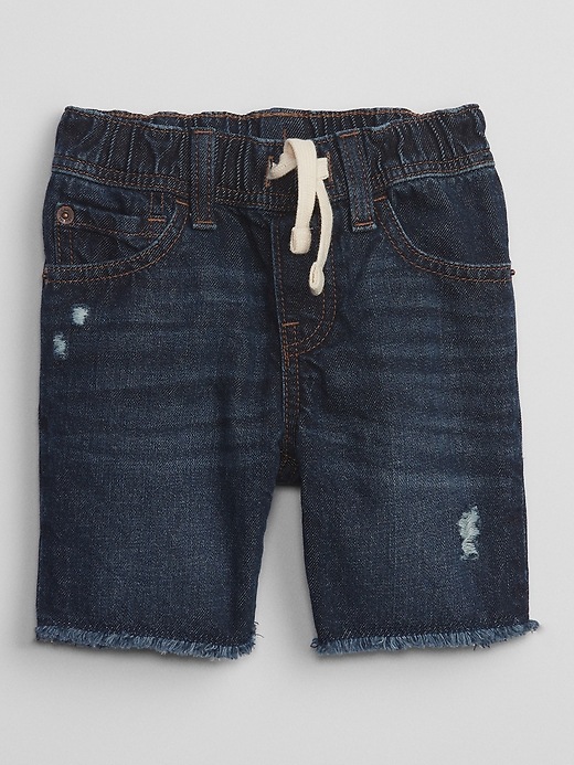 View large product image 1 of 2. babyGap Distressed Denim Pull-On Shorts with Washwell