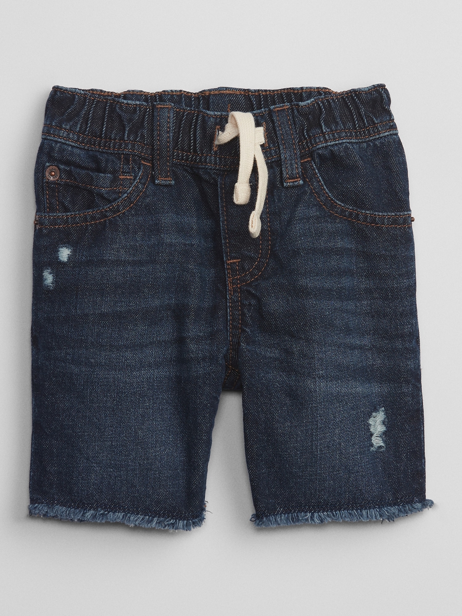 babyGap Distressed Denim Pull-On Shorts with Washwell | Gap Factory