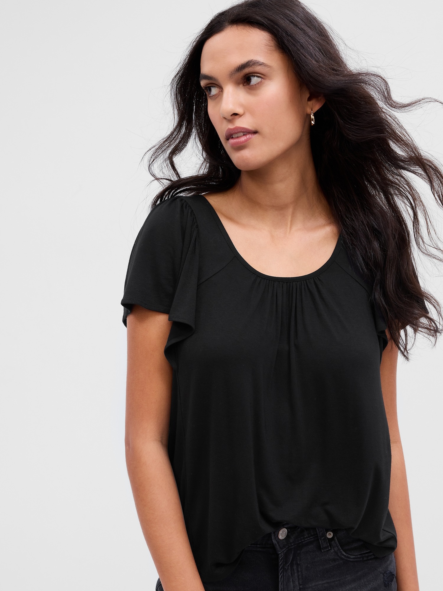 Luxe Flutter Sleeve Top