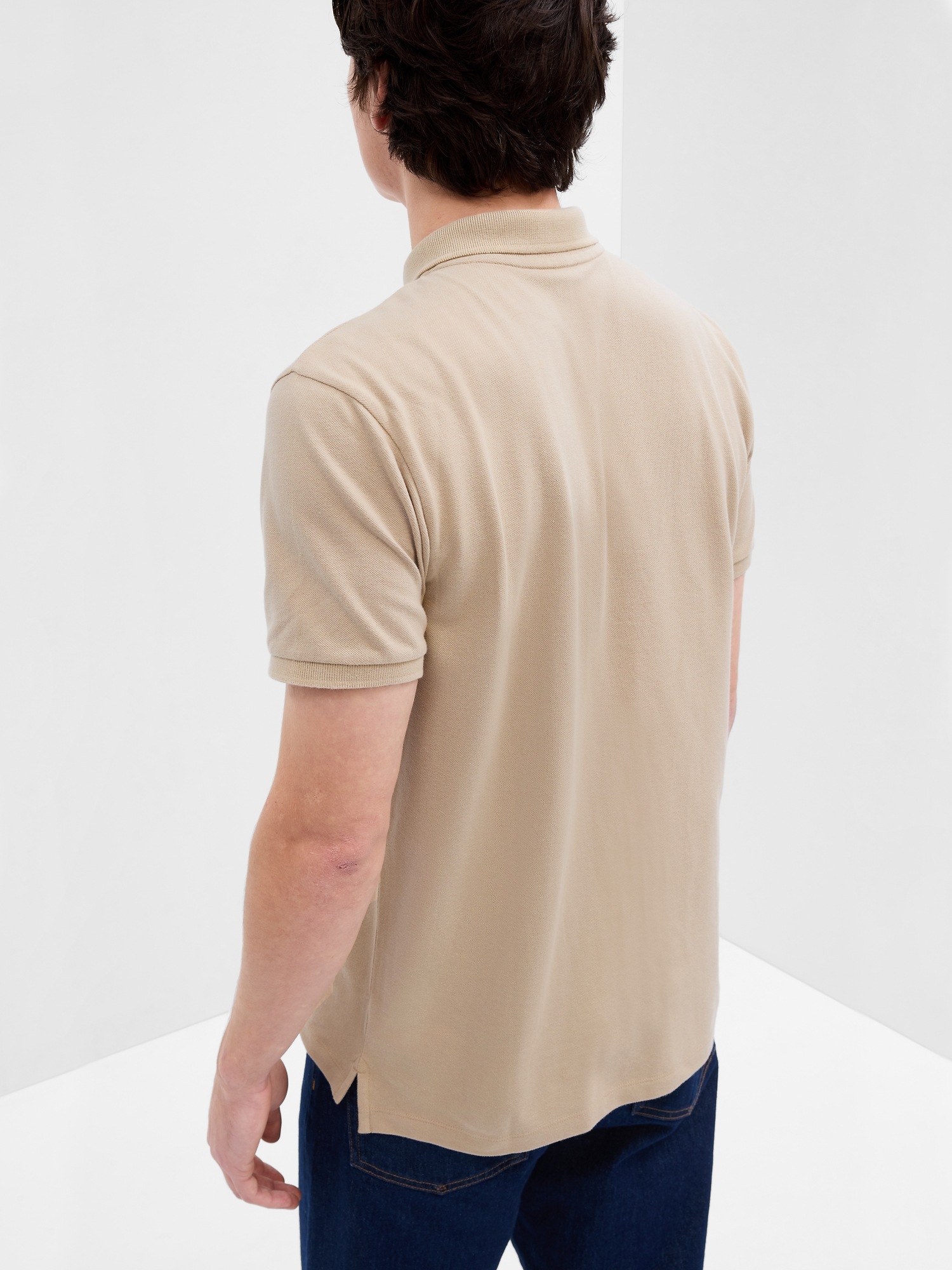 gap stretch pique polo