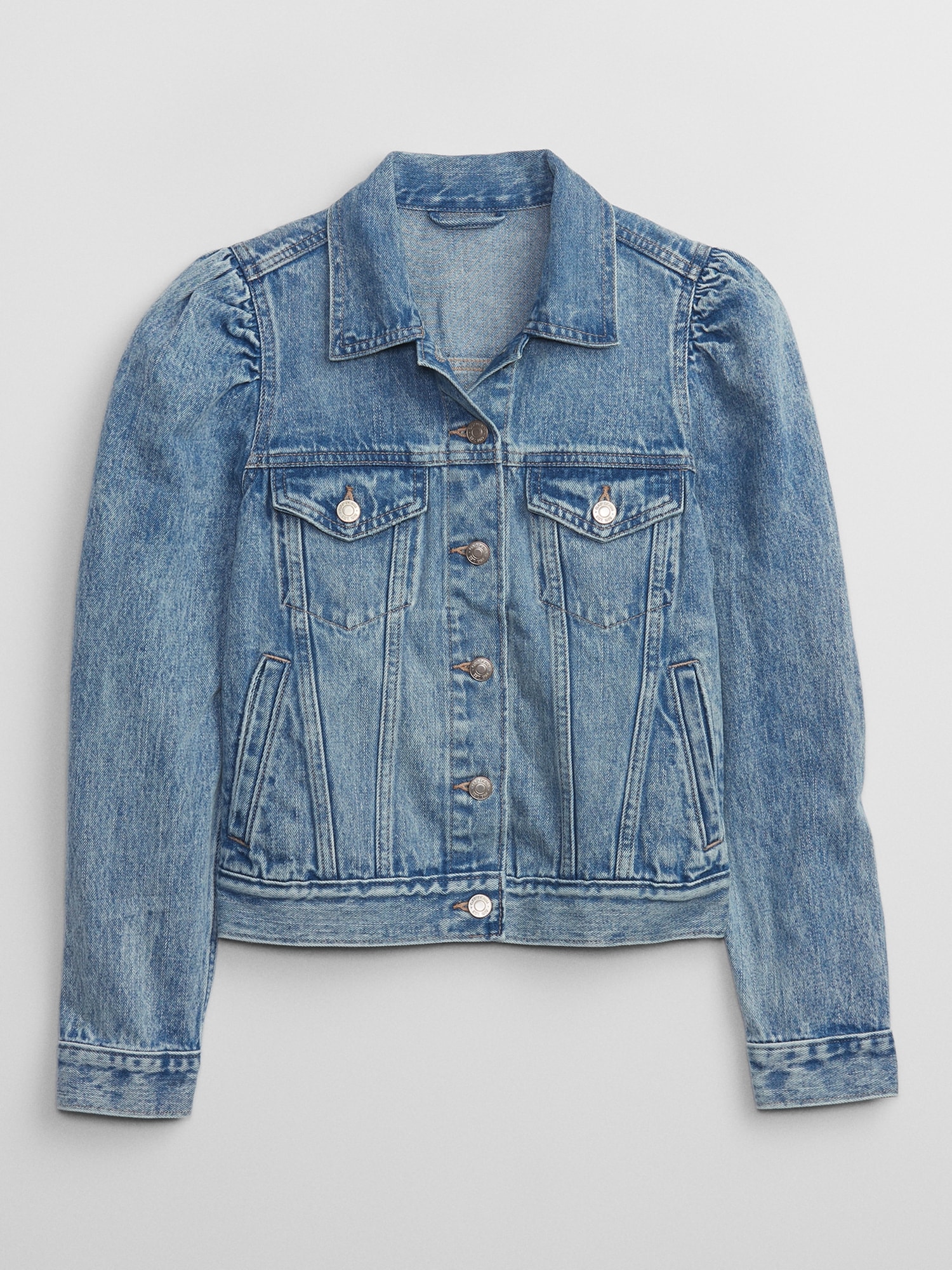 Puff Sleeve Icon Denim Jacket with Washwell | Gap Factory