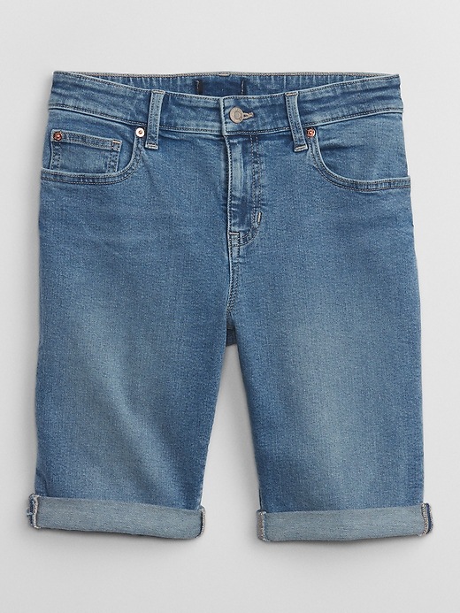 Image number 5 showing, 9" Mid Rise Denim Bermuda Shorts with Washwell