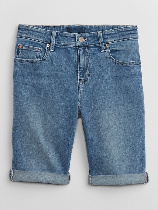 Image number 5 showing, 9" Mid Rise Denim Bermuda Shorts