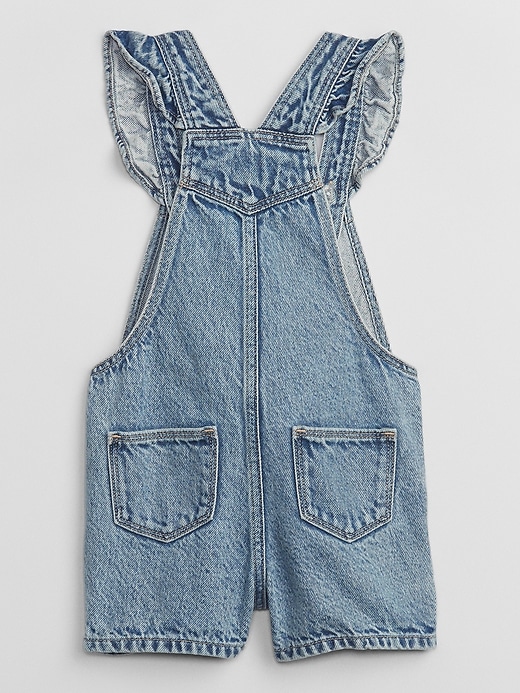 View large product image 2 of 2. babyGap Denim Flutter Shortalls with Washwell