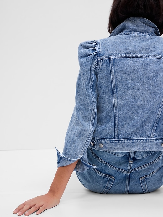 Image number 2 showing, Puff Sleeve Icon Denim Jacket with Washwell
