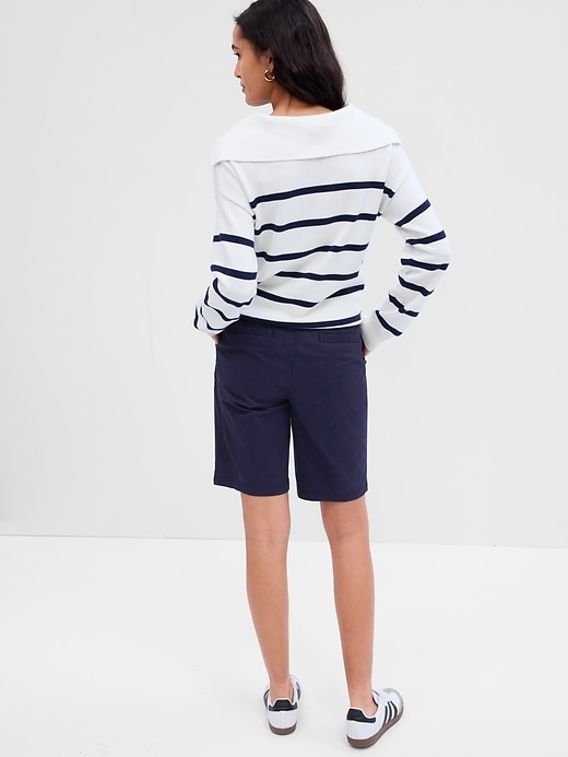 Image number 4 showing, 9" Mid Rise Twill Bermuda Shorts with Washwell