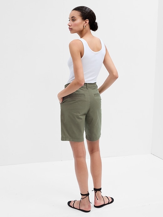 Image number 8 showing, 9" Mid Rise Twill Bermuda Shorts with Washwell