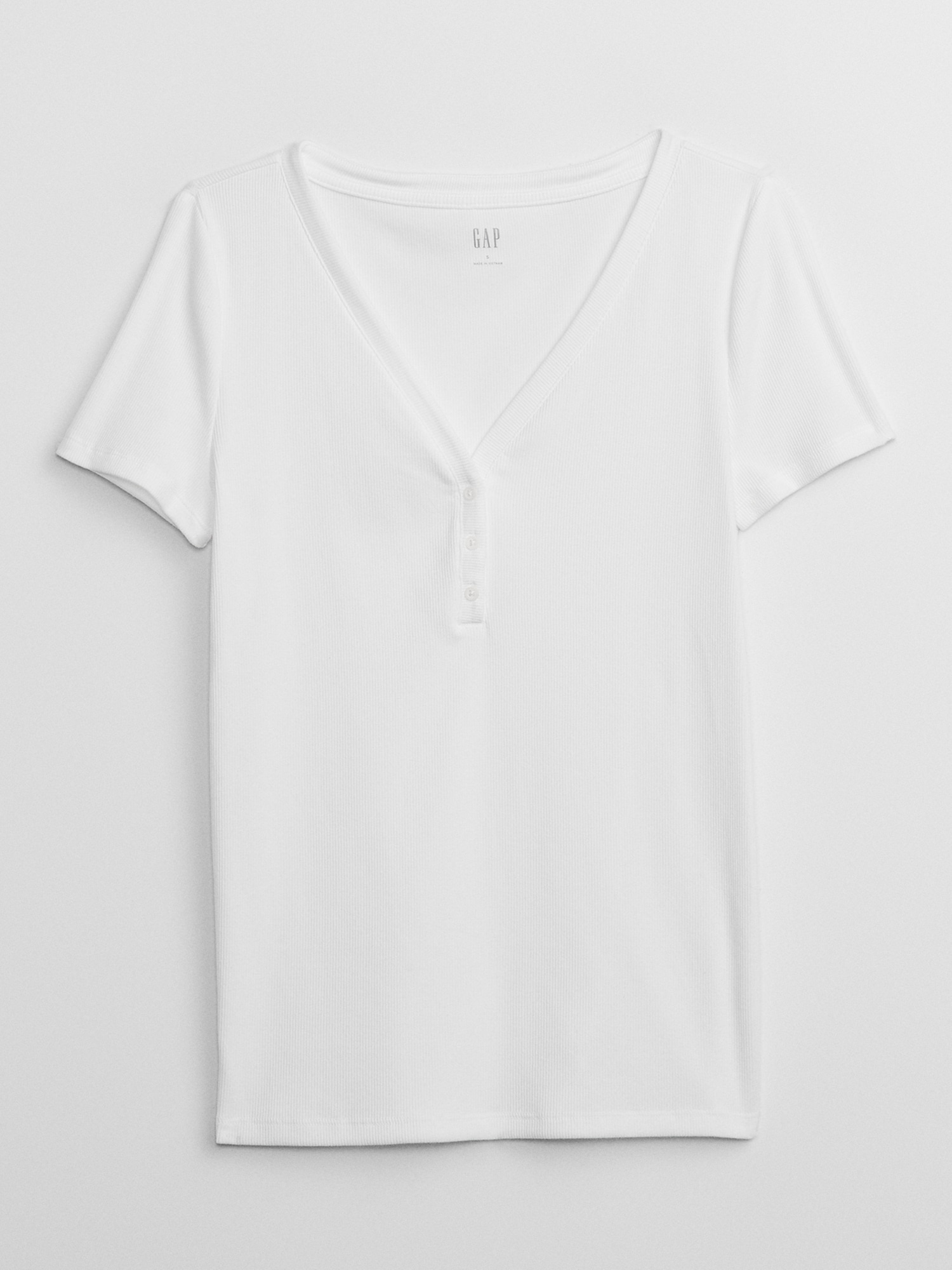 Fitted Ribbed Henley T-Shirt | Gap Factory