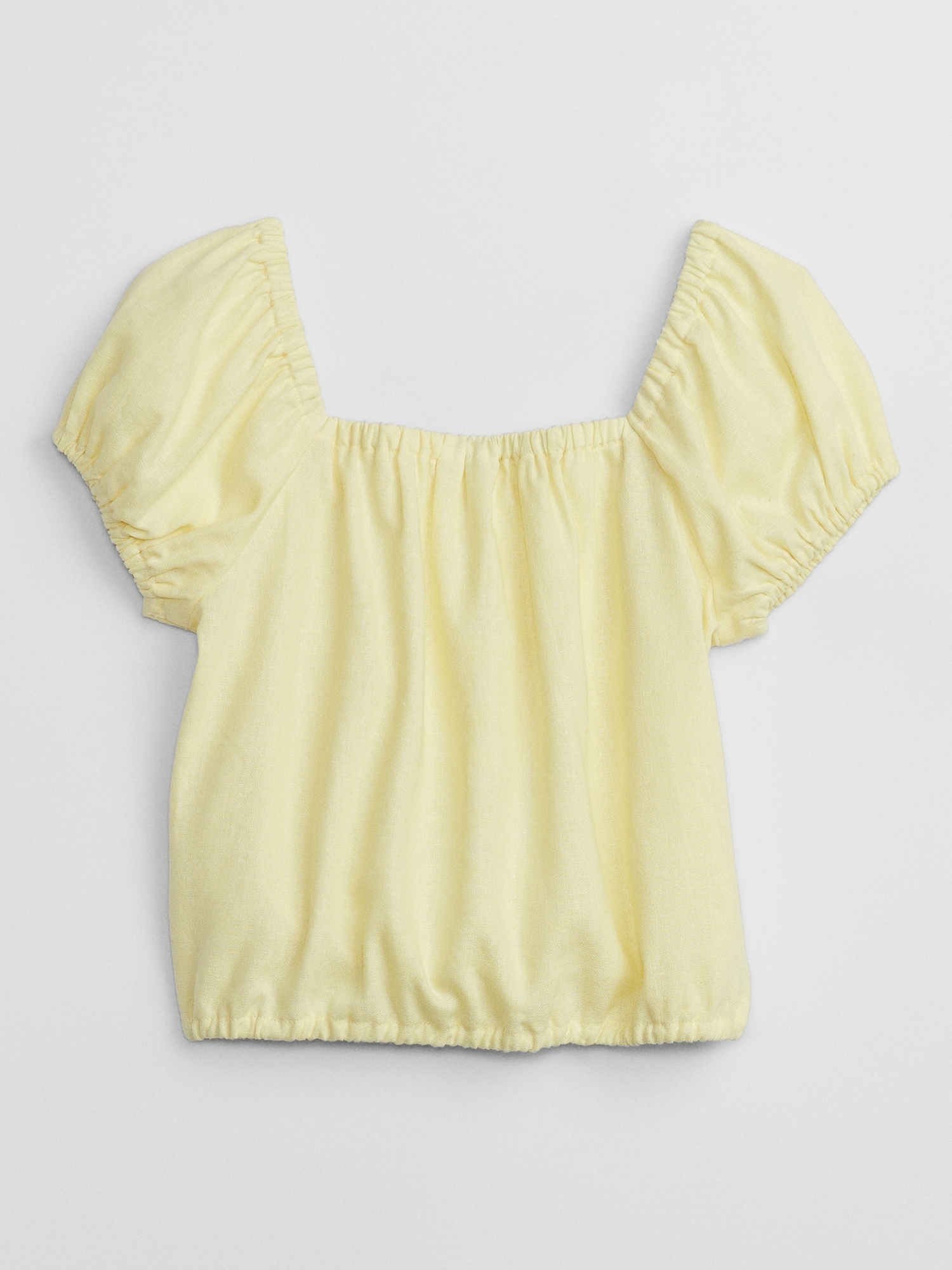 Kids Linen Puff Sleeve Top