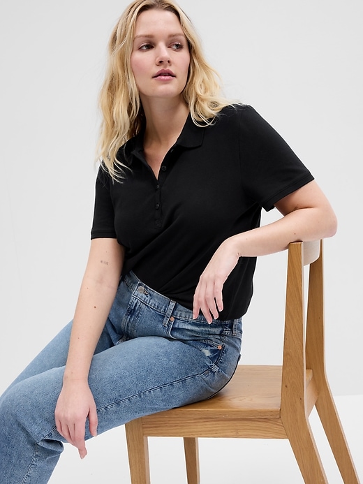 Image number 1 showing, Stretch Pique Polo Shirt