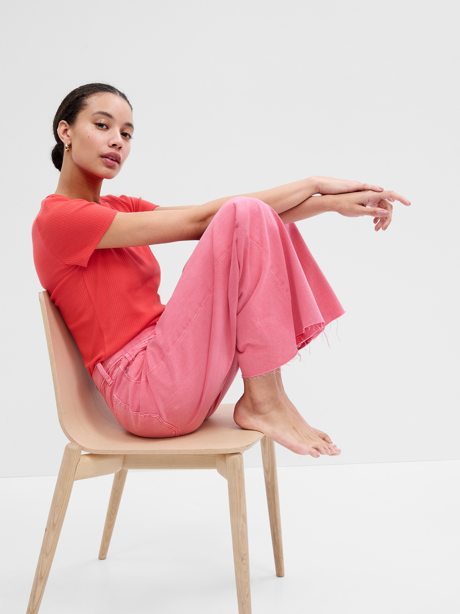 High Rise Wide-Leg Jeans with Washwell