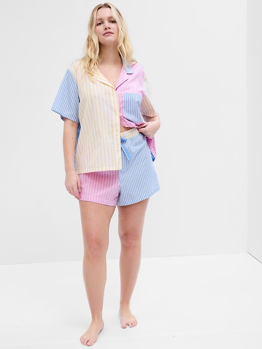 Image number 1 showing, Print Poplin PJ Shorts