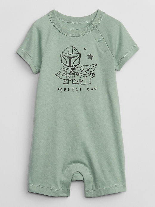 View large product image 1 of 1. babyGap &#124 Star Wars&#153 The Mandalorian Graphic Romper