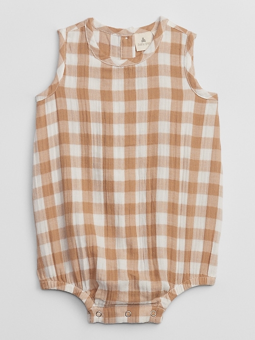 View large product image 1 of 1. Baby Sleeveless Plaid Romper