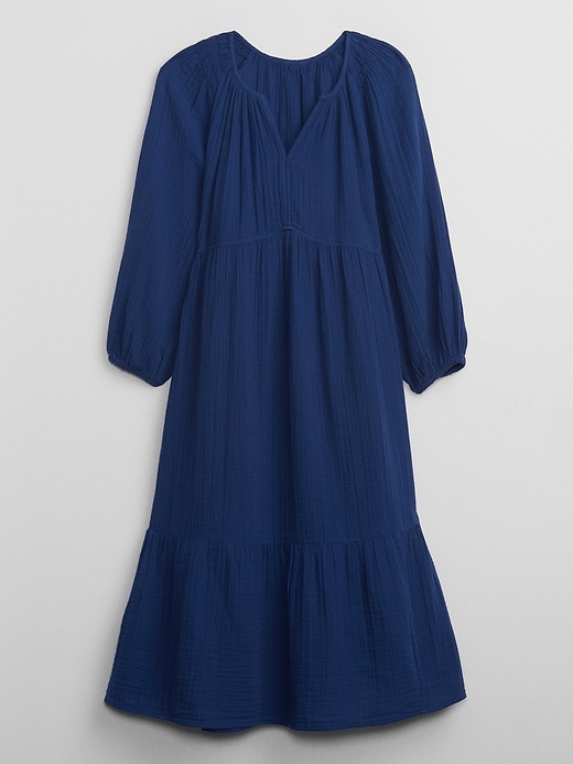 gap factory women's gauze splitneck midi dress Gauze Splitneck Midi Dress
