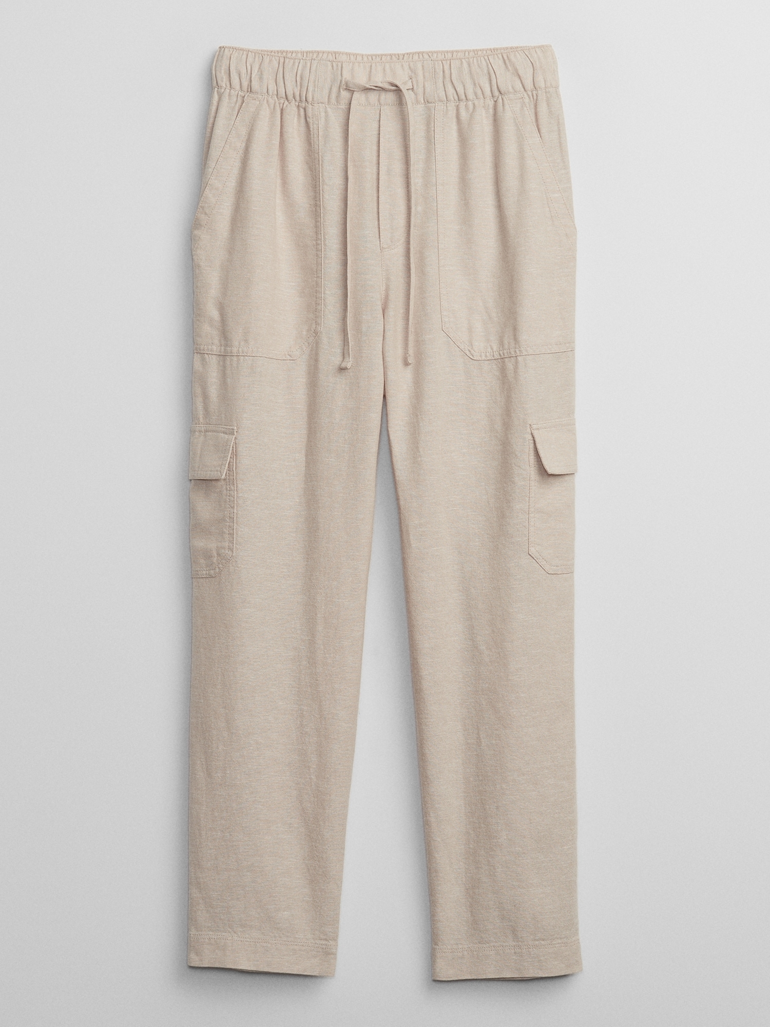 Ladies - Green Linen-Blend Cargo Pants - Size: 20 - H&M