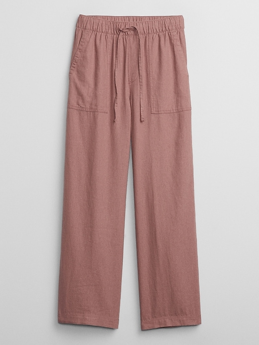 Image number 3 showing, Wide-Leg Linen-Blend Pants with Washwell