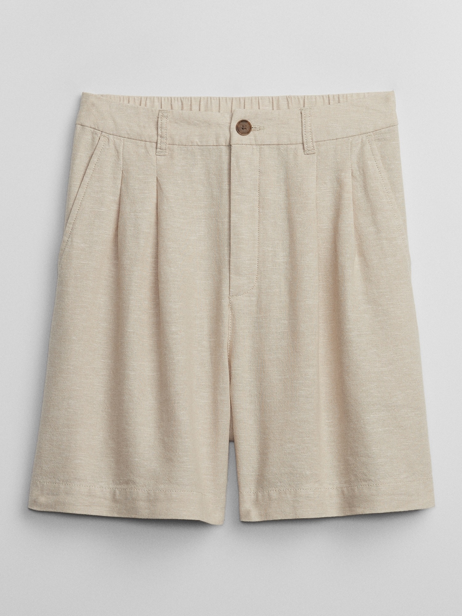 5" High Rise Pleated Linen Shorts Gap Factory