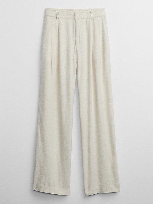 Image number 3 showing, High Rise Wide-Leg Pleated Trousers