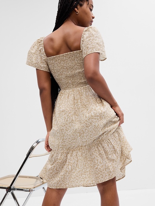 Smocked Squareneck Midi Dress | Gap Factory