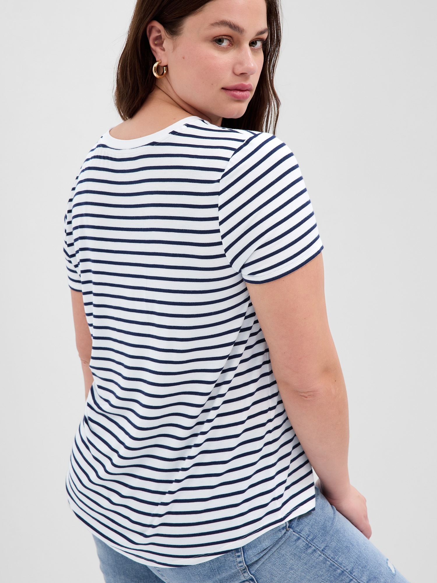 Luxe Stripe Crewneck T-Shirt | Gap Factory
