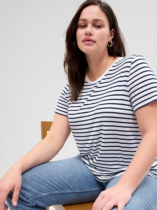 Image number 3 showing, Luxe Stripe Crewneck T-Shirt