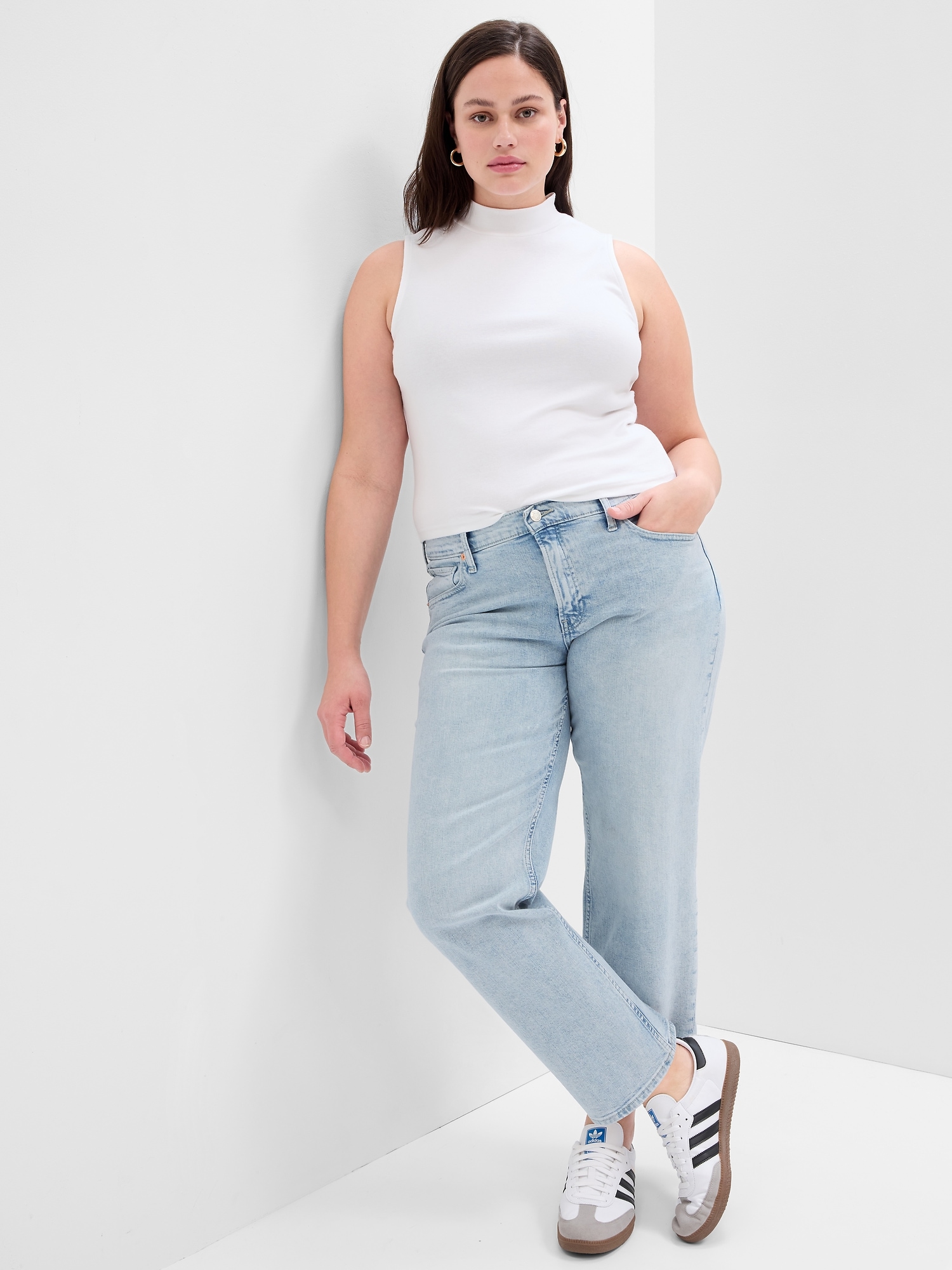 nok fjols Skælde ud Low Rise Straight Crop Jeans with Washwell | Gap Factory