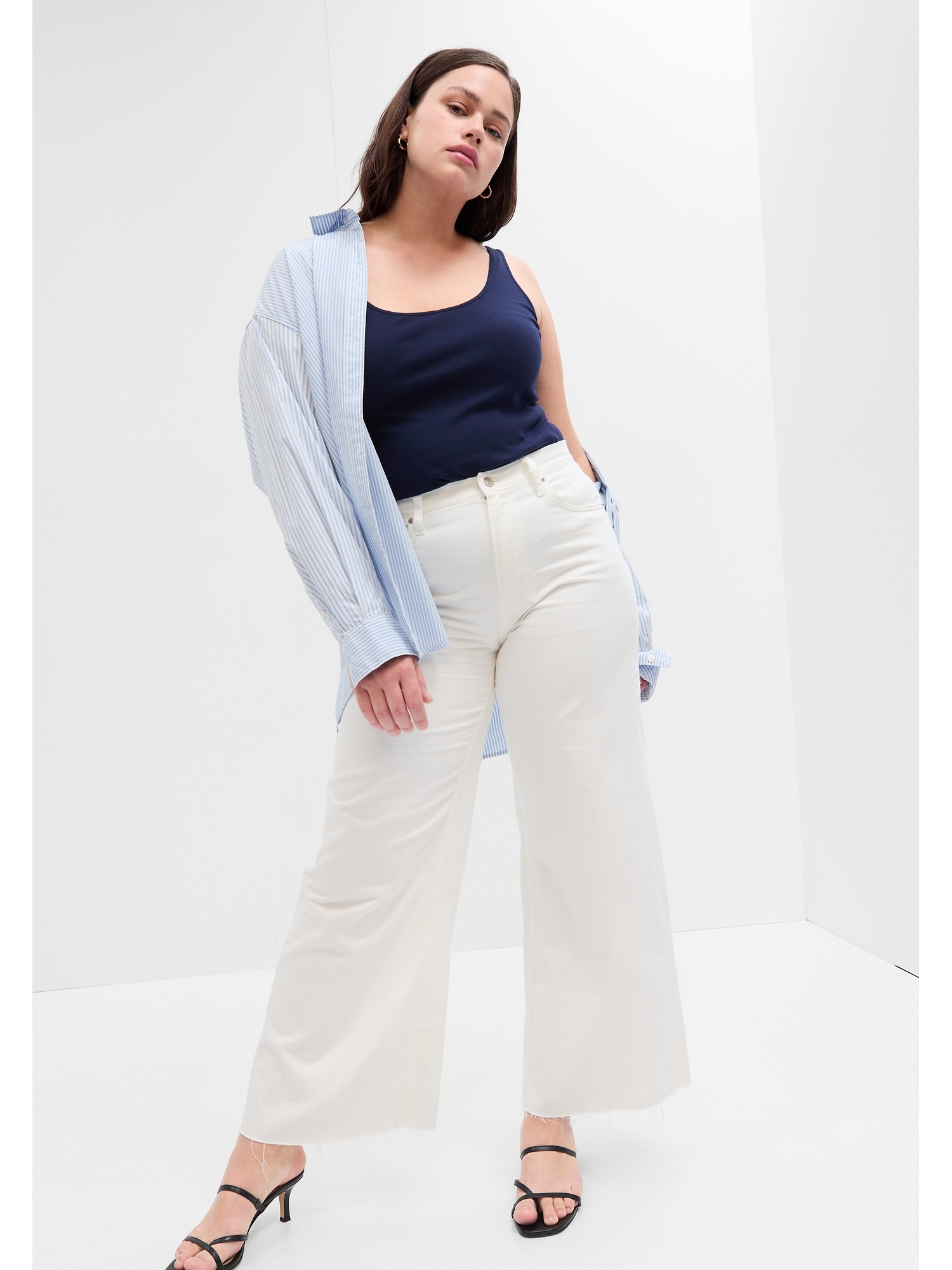 High Rise Wide-Leg Jeans with Washwell