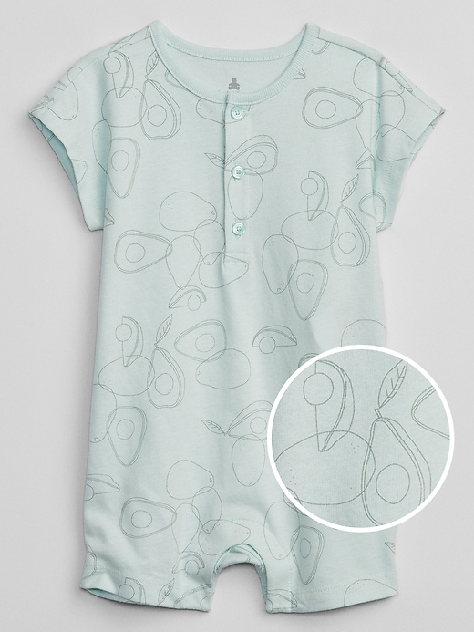 View large product image 1 of 1. Baby Henley Print Romper