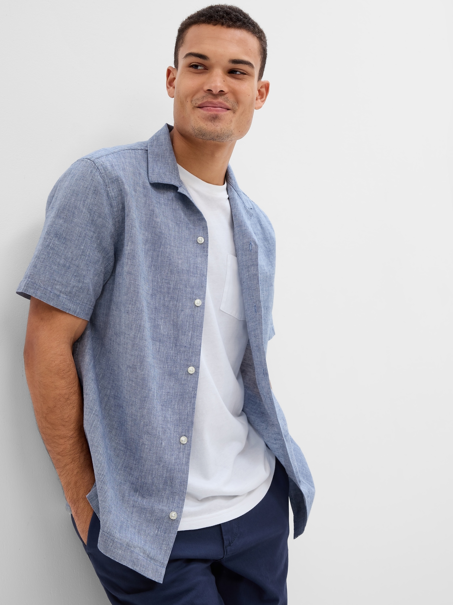 Linen-Blend Vacay Shirt in Standard Fit