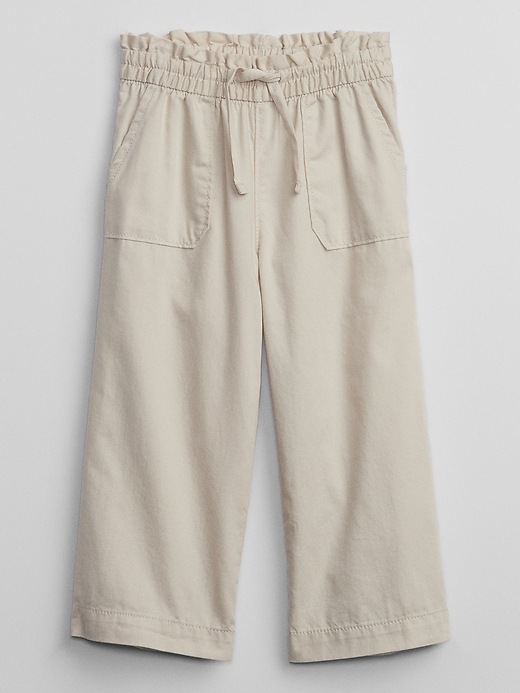 View large product image 1 of 2. babyGap Wide-Leg Twill Pull-On Pants with Washwell