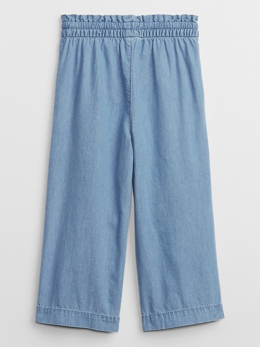 View large product image 2 of 2. babyGap Wide-Leg Chambray Pull-On Pants with Washwell