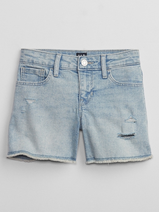 Kids Mid Rise Midi Denim Shorts | Gap Factory