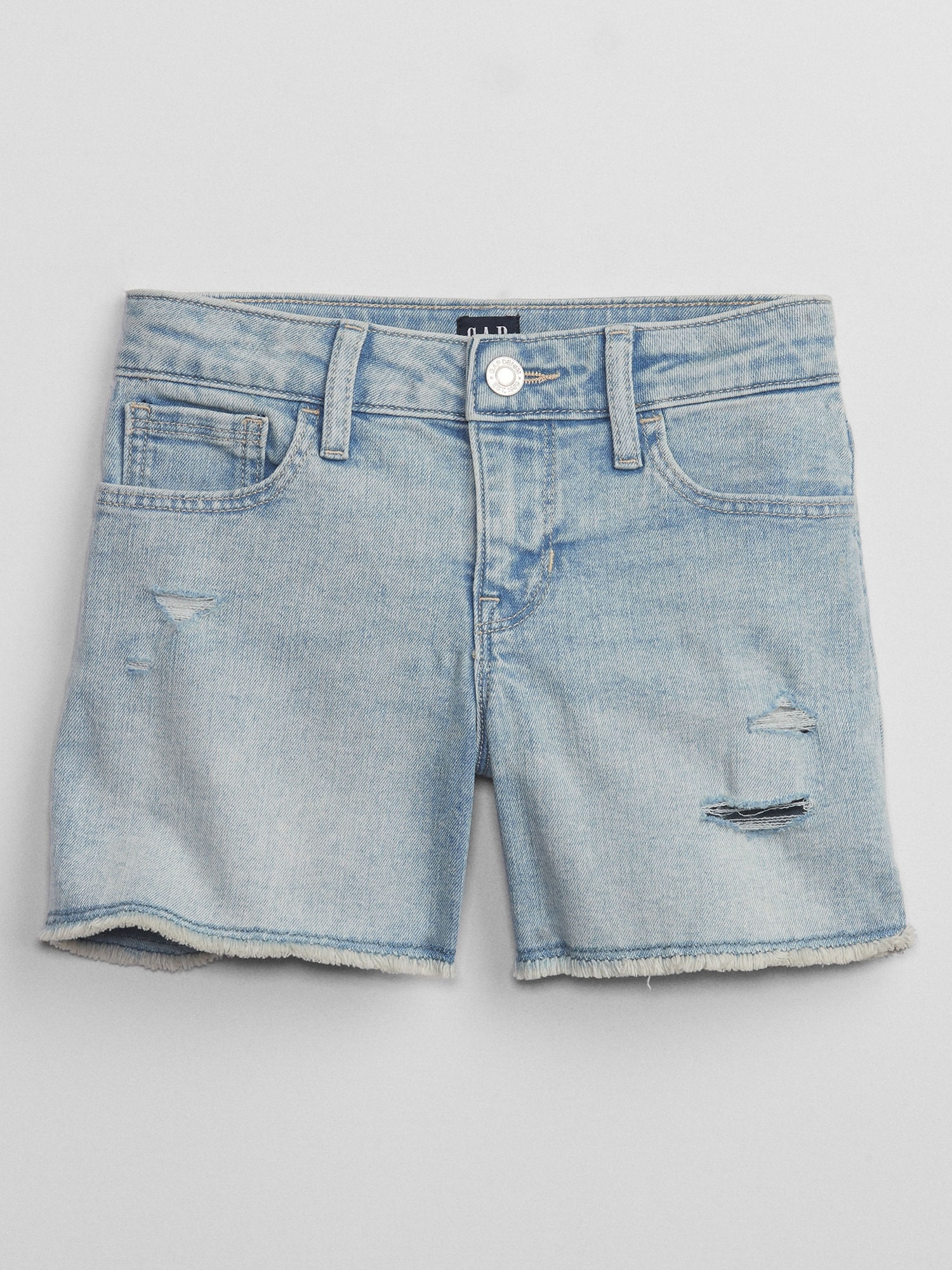 Kids Mid Rise Midi Denim Shorts