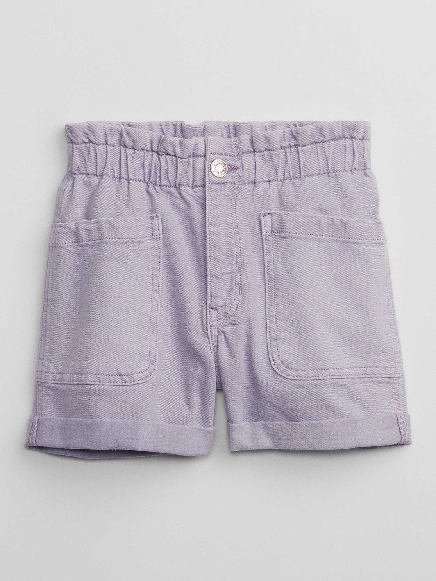 Kids High Rise Paperbag Mom Jean Shorts