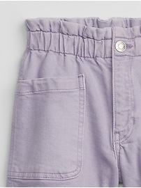 View large product image 3 of 3. Kids High Rise Paperbag Mom Jean Shorts with Washwell