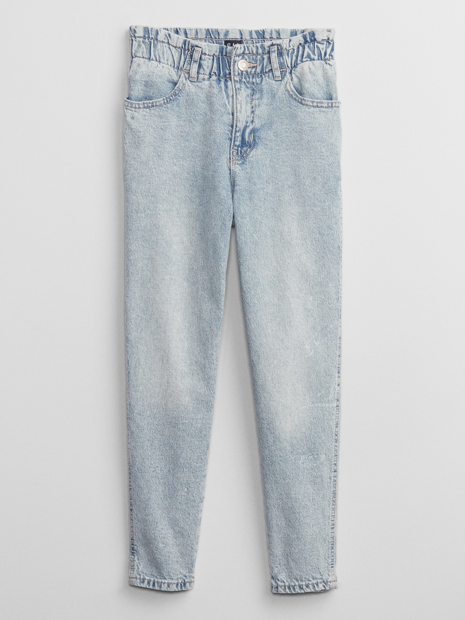 Kids High Rise Paperbag Mom Jeans with Washwell | Gap Factory