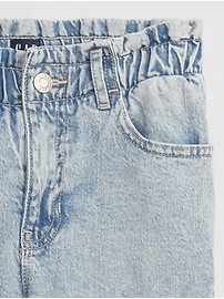 View large product image 3 of 3. Kids High Rise Paperbag Mom Jeans with Washwell