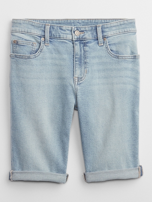 Image number 5 showing, 9" Mid Rise Denim Bermuda Shorts with Washwell