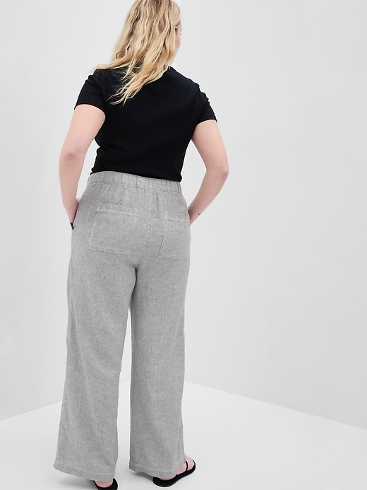 Image number 2 showing, Linen-Blend Wide-Leg Pull-On Pants