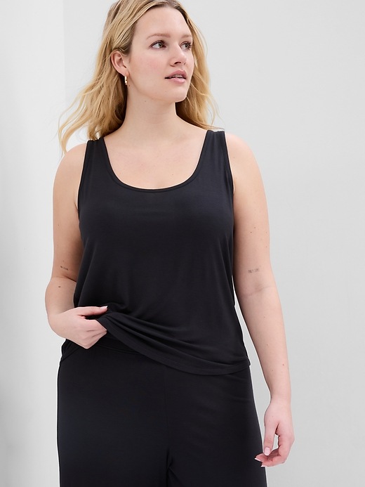 Gap Factory Women's Relaxed Pure Body PJ Tank Top (Black Moonless Night) 