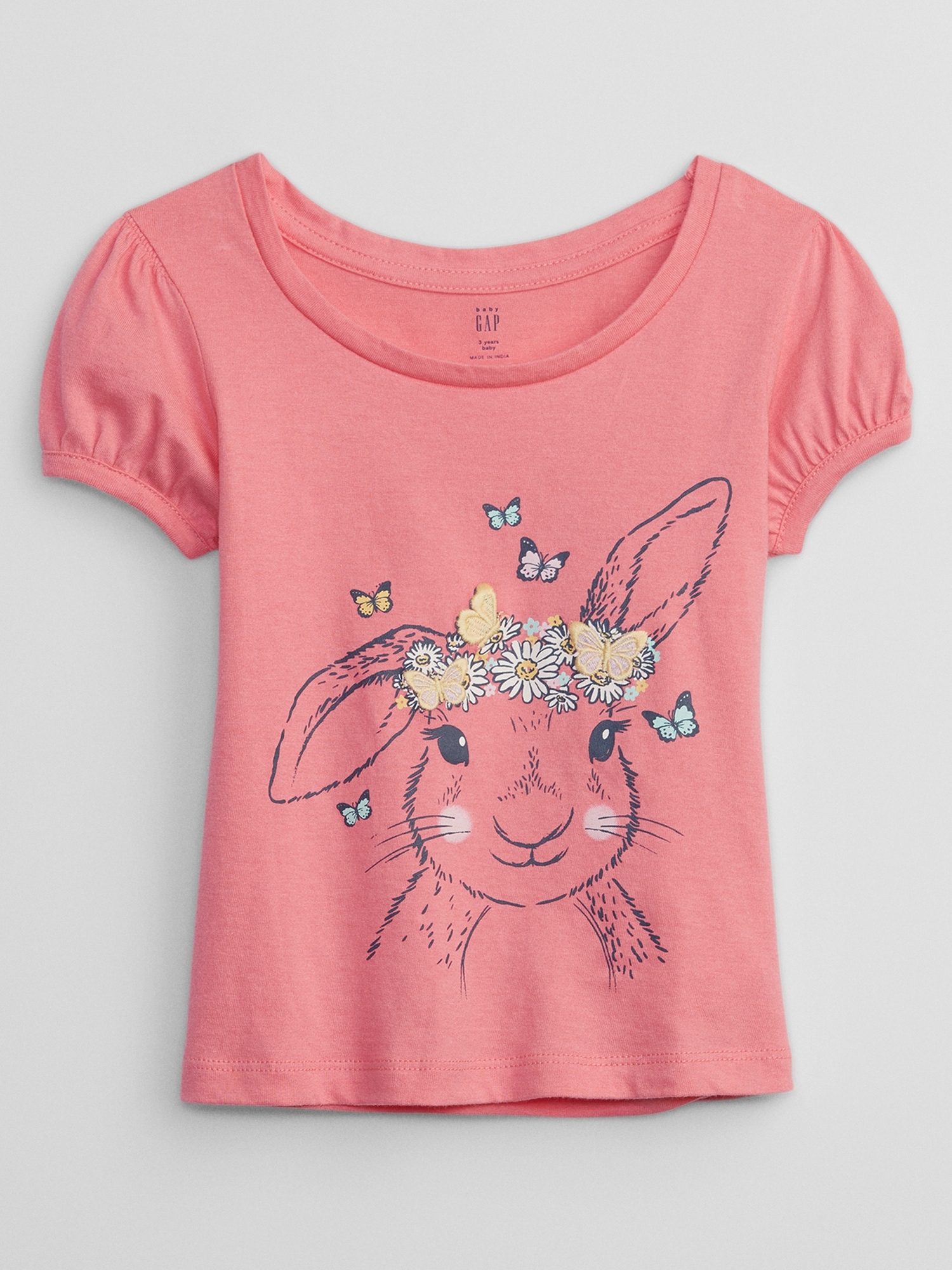 babyGap Puff Sleeve Graphic T-Shirt - Pink