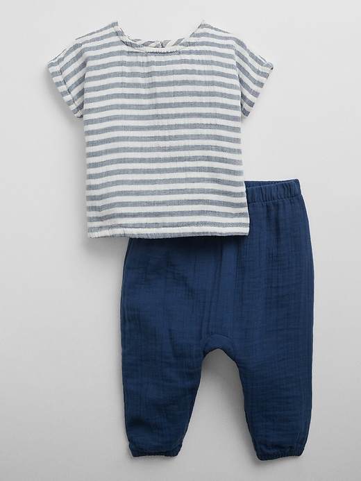 Image number 1 showing, Baby Gauze Two-Piece Outfit Set